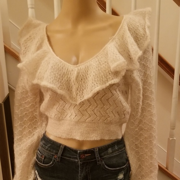 ❤Free People Ivory Macaroon Sweater Size M - Picture 3 of 5